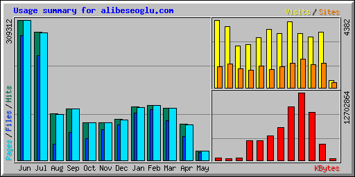 Usage summary for alibeseoglu.com